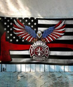 firefighter grommet flag the thin red line flag thh3382gfv1 1504