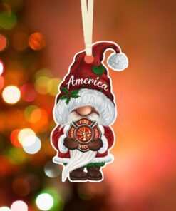 firefighter ornament gnome back the red dbd2934o 2679