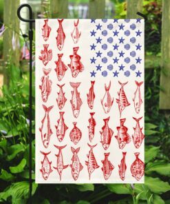 fish sea shells american flag mln416f 1441