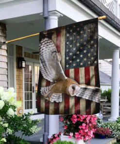 flying barn owl american flag 3618