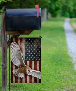 flying barn owl american flag 5611