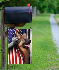 german shepherd. the thin blue line america us flag 8639