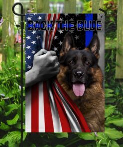 german shepherd back the blue flag 2176