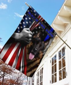 german shepherd back the blue flag 4350