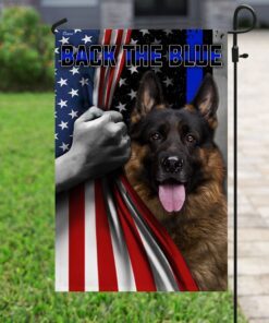 german shepherd back the blue flag 8438