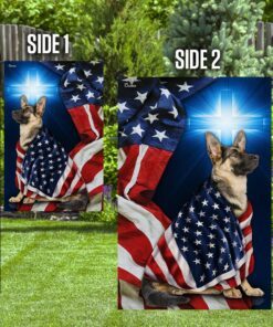 german shepherd christian cross flag 2811