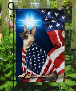 german shepherd christian cross flag 7647