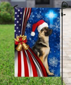 german shepherd christmas flag 1518