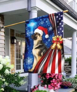 german shepherd christmas flag 4169