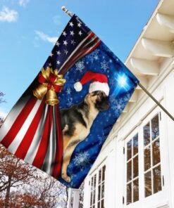 german shepherd christmas flag 5223