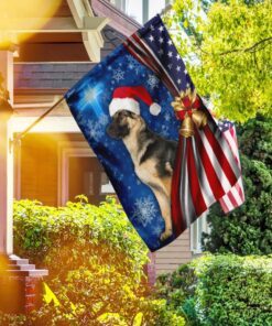 german shepherd christmas flag 5343