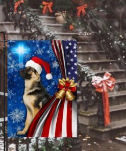 german shepherd christmas flag 5381