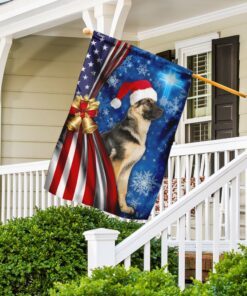 german shepherd christmas flag 8146