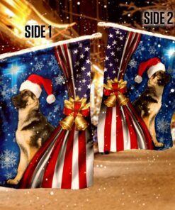 german shepherd christmas flag 8883