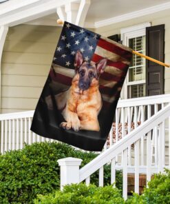 german shepherd dog american flag 7943