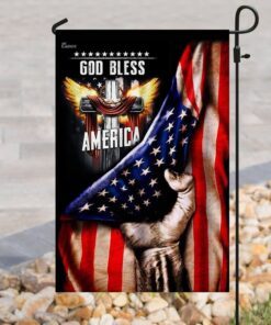 god bless america. christian cross flag 2890