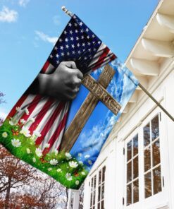 god bless america christian cross us flag 6688