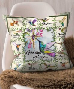 god says you are hummingbird cushion 4789