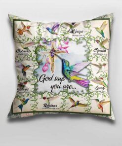 god says you are hummingbird cushion 6446