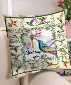 god says you are hummingbird cushion 7026