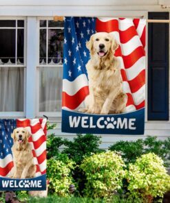 golden retriever dog 4th of july american flag tqn1226f 6929