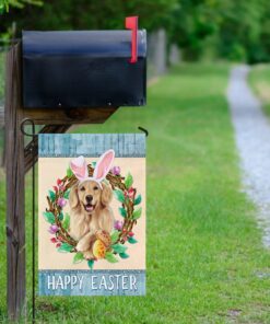 golden retriever happy easter flag 4209