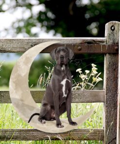 great dane dog and moon hanging metal sign qnk879msv34 3936