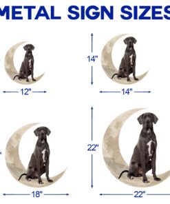 great dane dog and moon hanging metal sign qnk879msv34 4665