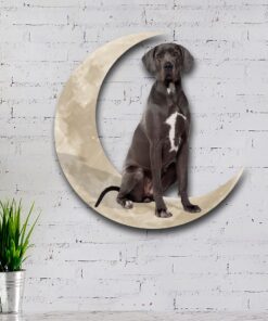 great dane dog and moon hanging metal sign qnk879msv34 7244