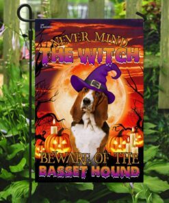 halloween. beware of the basset hound flag 3938