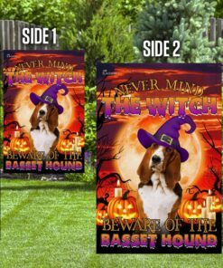 halloween. beware of the basset hound flag 7364