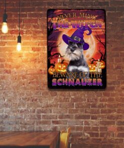 halloween. beware of the schnauzer hanging metal sign thb2504msv2 7113