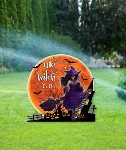 halloween garden metal sign the witch is in ddh2751ms 1822