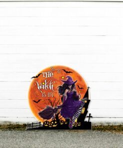 halloween garden metal sign the witch is in ddh2751ms 4660