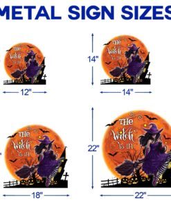 halloween garden metal sign the witch is in ddh2751ms 4917