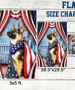 happy 4th of july. german shepherd american flag tpt186fv2 4662