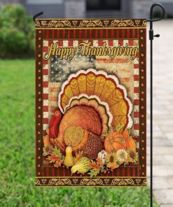 happy thanksgiving turkey drawing flagwix™ flag 5134