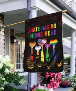 hate has no home here lgbt pumpkin halloween flag 1227