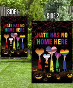 hate has no home here lgbt pumpkin halloween flag 7127