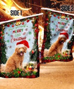 have yourself a merry little christmas goldendoodle flag 1361