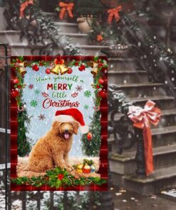 have yourself a merry little christmas goldendoodle flag 2018