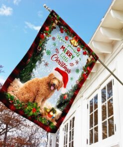 have yourself a merry little christmas goldendoodle flag 4865