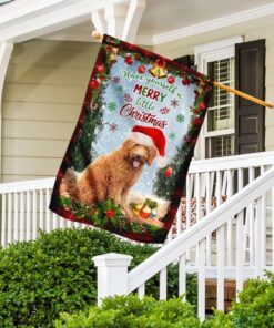 have yourself a merry little christmas goldendoodle flag 5632