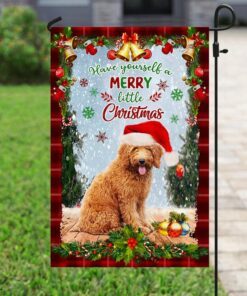 have yourself a merry little christmas goldendoodle flag 6266