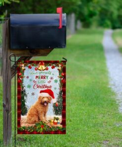 have yourself a merry little christmas goldendoodle flag 6360