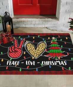 hippie christmas doormat peace sign lnt836dm 3255