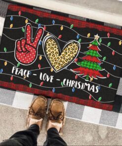 hippie christmas doormat peace sign lnt836dm 6275