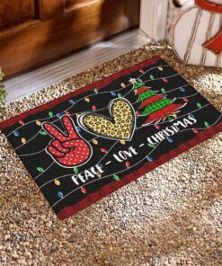 hippie christmas doormat peace sign lnt836dm 8406