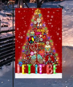 hippie christmas tree flag let it be ttv379fv1 1313