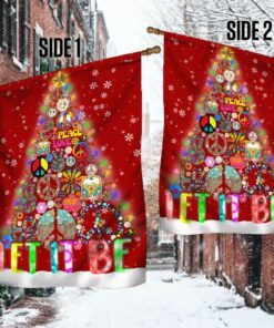 hippie christmas tree flag let it be ttv379fv1 2364